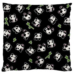 Panda Pattern Standard Flano Cushion Case (one Side) by Valentinaart