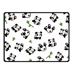 Panda Pattern Fleece Blanket (small) by Valentinaart