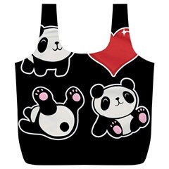 Panda Full Print Recycle Bags (l)  by Valentinaart