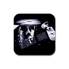 Street Dogs Rubber Square Coaster (4 Pack)  by Valentinaart