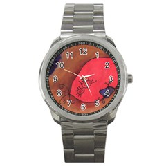 Red Worm Sport Metal Watch