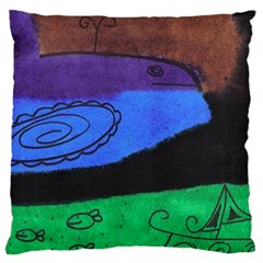 Purple Whale Standard Flano Cushion Case (two Sides)