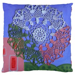 Pink Houses Large Cushion Case (one Side)