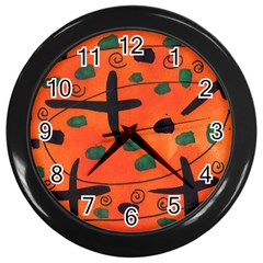 Egg Amongst Crosses Wall Clocks (black)