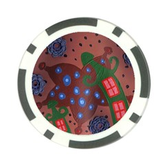 Slanted Green Houses Poker Chip Card Guard
