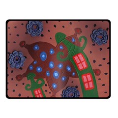 Slanted Green Houses Double Sided Fleece Blanket (small) 