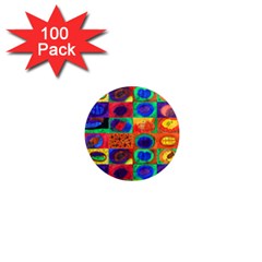 Water Color Eggs Tile 1  Mini Magnets (100 Pack) 