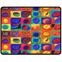 Water Color Eggs Tile Double Sided Fleece Blanket (medium) 