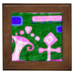 Hearts For The Pink Cross Framed Tiles