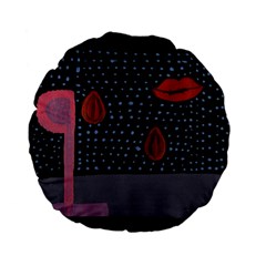 Lips Standard 15  Premium Flano Round Cushions