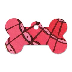 Red Fan Dog Tag Bone (two Sides)