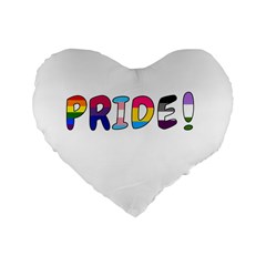 Pride Standard 16  Premium Flano Heart Shape Cushions by Valentinaart