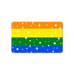 Sparkly Rainbow Flag Magnet (name Card) by Valentinaart