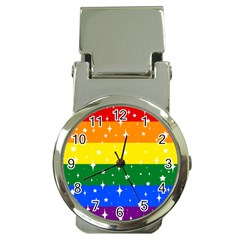 Sparkly Rainbow Flag Money Clip Watches