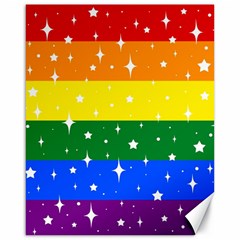 Sparkly Rainbow Flag Canvas 16  x 20  