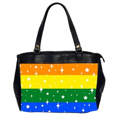 Sparkly Rainbow Flag Office Handbags (2 Sides) 