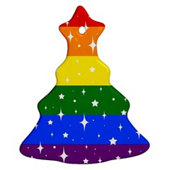 Sparkly Rainbow Flag Christmas Tree Ornament (Two Sides)