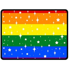 Sparkly Rainbow Flag Double Sided Fleece Blanket (Large) 