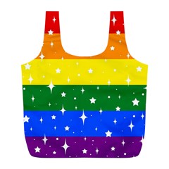 Sparkly Rainbow Flag Full Print Recycle Bags (L) 