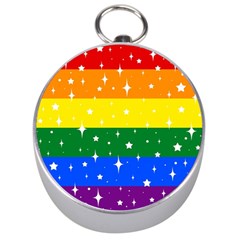 Sparkly Rainbow Flag Silver Compasses by Valentinaart