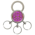 Roses Dancing On A Tulip Field Of Festive Colors 3-Ring Key Chains Front