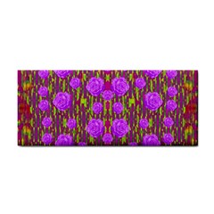 Roses Dancing On A Tulip Field Of Festive Colors Hand Towel by pepitasart