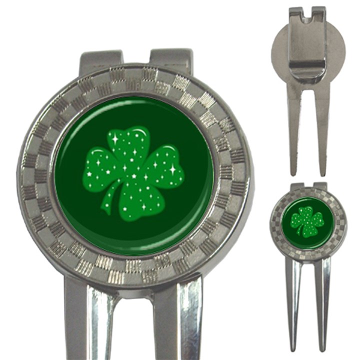 Sparkly Clover 3-in-1 Golf Divots