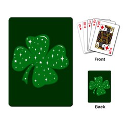 Sparkly Clover Playing Card by Valentinaart