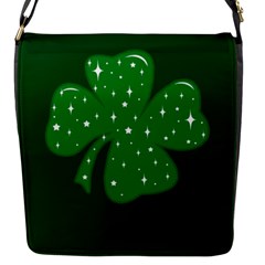 Sparkly Clover Flap Messenger Bag (s) by Valentinaart