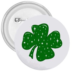 Sparkly Clover 3  Buttons by Valentinaart