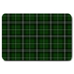 Green Plaid Pattern Large Doormat  by Valentinaart