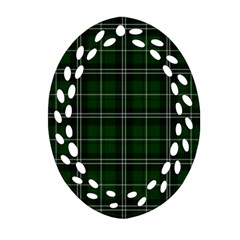 Green Plaid Pattern Ornament (oval Filigree) by Valentinaart