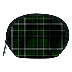 Green Plaid Pattern Accessory Pouches (medium)  by Valentinaart