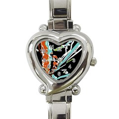 Multicolor Abstract Design Heart Italian Charm Watch by dflcprints