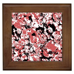 Textured Floral Collage Framed Tiles