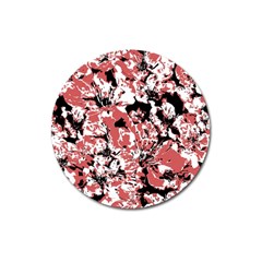 Textured Floral Collage Magnet 3  (Round)