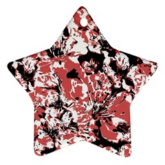 Textured Floral Collage Star Ornament (Two Sides)