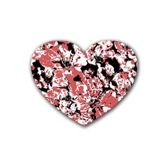 Textured Floral Collage Heart Coaster (4 pack) 