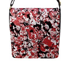 Textured Floral Collage Flap Messenger Bag (L) 