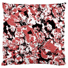 Textured Floral Collage Large Flano Cushion Case (One Side)