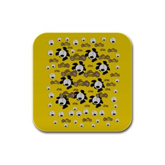 Bikers Out Singing In Spring Time Rubber Square Coaster (4 pack) 