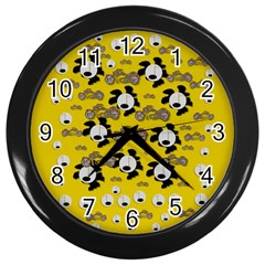 Bikers Out Singing In Spring Time Wall Clocks (Black)