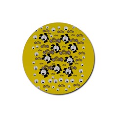 Bikers Out Singing In Spring Time Rubber Coaster (Round) 