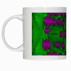 The Pixies Dance On Green In Peace White Mugs by pepitasart