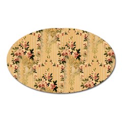 Vintage Floral Pattern Oval Magnet by paulaoliveiradesign