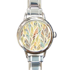 Decorative  Seamless Pattern Round Italian Charm Watch by TastefulDesigns