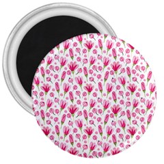 Watercolor Spring Flowers Pattern 3  Magnets