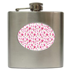 Watercolor Spring Flowers Pattern Hip Flask (6 Oz)