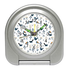 Spring Flowers And Birds Pattern Travel Alarm Clocks by TastefulDesigns