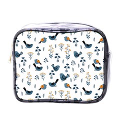 Spring Flowers And Birds Pattern Mini Toiletries Bags